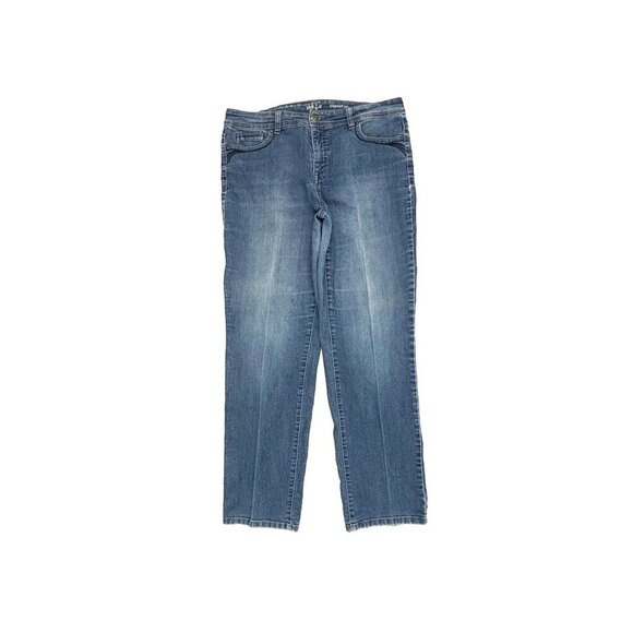 Style & Co Straight Leg Women's size 14 Dark Wash Blue Denim Jeans - Picture 1 of 3